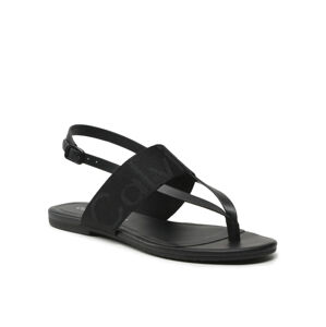 Calvin Klein dámské černé sandály FLAT SANDAL TOEPOST WEBBING - 38 (BDS)